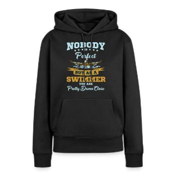 Schwimmer Schwimmen Schwimmsport Sport Geschenk - Frauen Premium Bio Hoodie - Schwarz - Vorne - Julia (174cm)