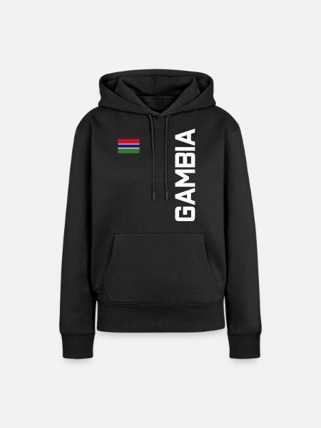 Gambia - Frauen Premium Bio Hoodie - Schwarz