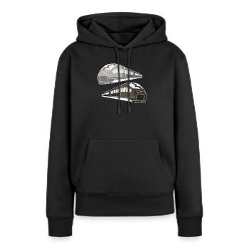 Zuege Bahn - Frauen Premium Bio Hoodie - Schwarz - Vorne - Julia (174cm)