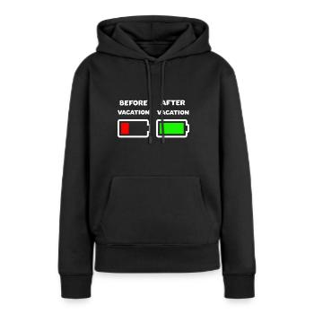 Vor dem Urlaub Nach dem Urlaub - Frauen Premium Bio Hoodie - Schwarz - Vorne - Julia (174cm)