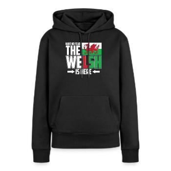 Pays de Galles - Sweat à capuche Premium bio Femme - noir - Devant - Julia (174cm)