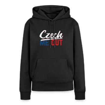 République Tchèque - Sweat à capuche Premium bio Femme - noir - Devant - Julia (174cm)