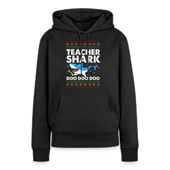 Teachershark hässliches Strickjackegeschenk - Frauen Premium Bio Hoodie - Schwarz - Vorne - Julia (174cm)