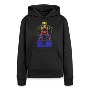 Contrôleurs - Sweat à capuche Premium bio Femme - noir - Devant - Julia (174cm)