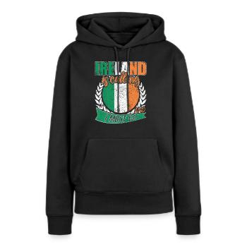 Drapeau national de Dublin Irlande - Sweat à capuche Premium bio Femme - noir - Devant - Julia (174cm)