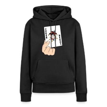 Joker Carte de Poker Carte Carte Cadeau - Sweat à capuche Premium bio Femme - noir - Devant - Julia (174cm)
