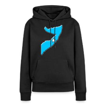 Somalia Flagge Landkarte - Frauen Premium Bio Hoodie - Schwarz - Vorne - Julia (174cm)