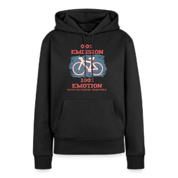 Vélo Radel écologique emission émotion cadeau - Sweat à capuche Premium bio Femme - noir - Devant - Julia (174cm)
