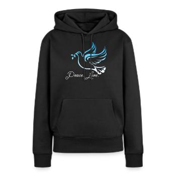 Frieden Friedenstaube Friedensstifter Geschenk - Frauen Premium Bio Hoodie - Schwarz - Vorne - Julia (174cm)