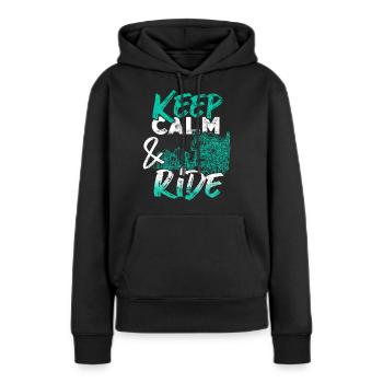 Achterbahn - Frauen Premium Bio Hoodie - Schwarz - Vorne - Julia (174cm)