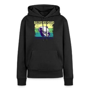 Old English Bulldog dein Bodyguard und Freund - Frauen Premium Bio Hoodie - Schwarz - Vorne - Julia (174cm)