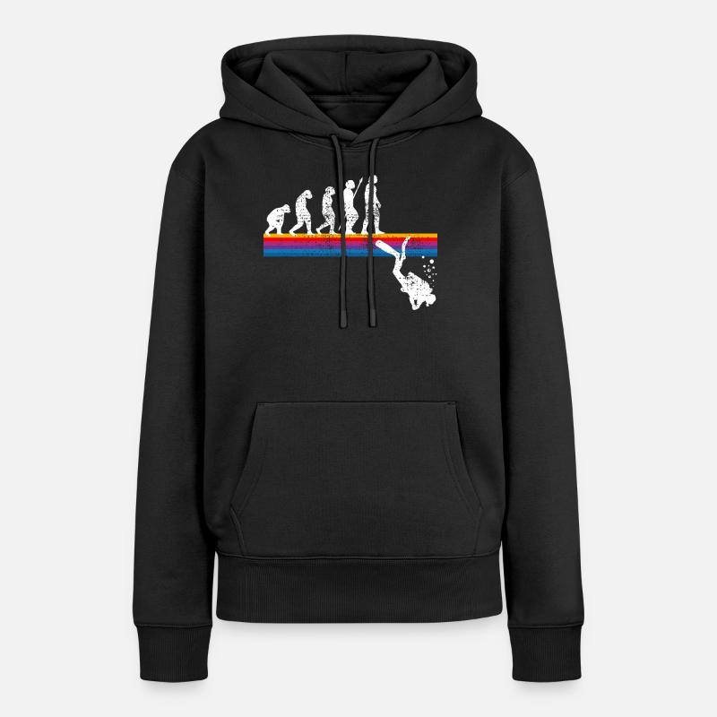 plongée - Sweat à capuche Premium bio Femme - noir