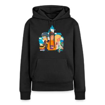 Cadeau étudiant du campus universitaire de Bavière - Sweat à capuche Premium bio Femme - noir - Devant - Julia (174cm)