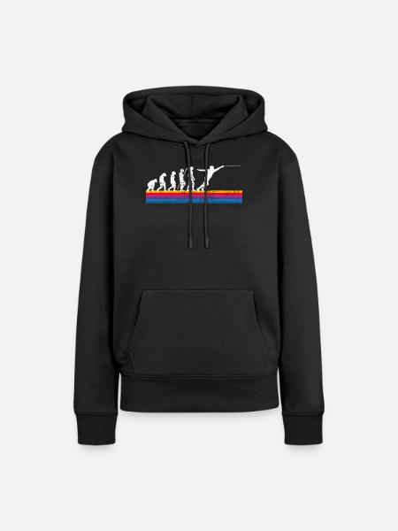 Fechten Evolution - Frauen Premium Bio Hoodie - Schwarz