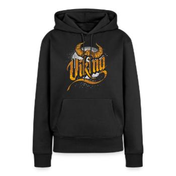 Wikinger Flagge Wikinger Schwert - Frauen Premium Bio Hoodie - Schwarz - Vorne - Julia (174cm)