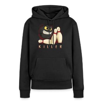 Bowling Bowler Bowling Ball Pins Cadeau De Grève - Sweat à capuche Premium bio Femme - noir - Devant - Julia (174cm)