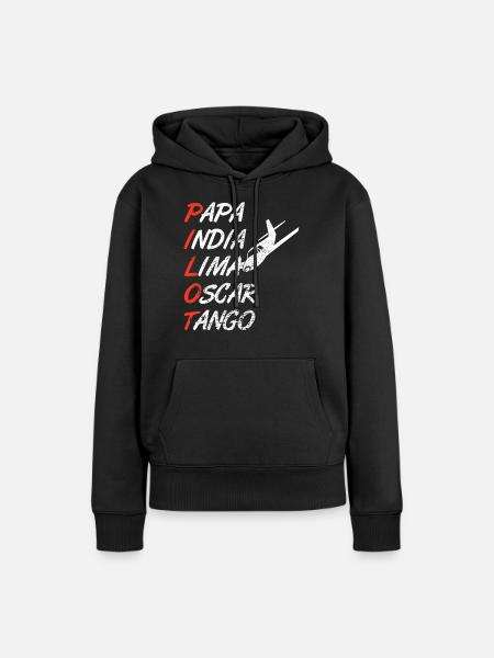 Pilot - Frauen Premium Bio Hoodie - Schwarz