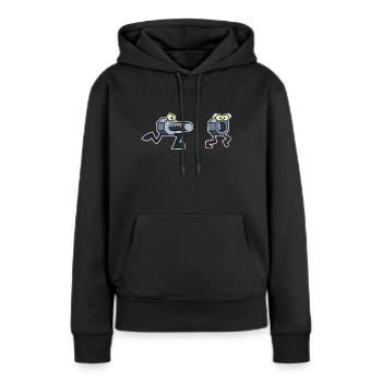 Schrauber - Frauen Premium Bio Hoodie - Schwarz - Vorne - Julia (174cm)