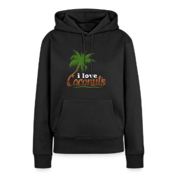 I love Ich liebe Kokosnüsse Kokos Palme Coconut - Frauen Premium Bio Hoodie - Schwarz - Vorne - Julia (174cm)