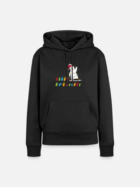 Frohe Weihnachten Pinguin Gebärdensprache Zeichen - Frauen Premium Bio Hoodie - Schwarz