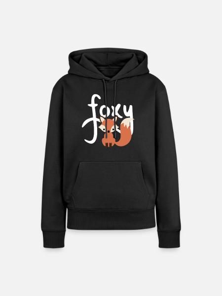 FOXY FUCHS - Frauen Premium Bio Hoodie - Schwarz