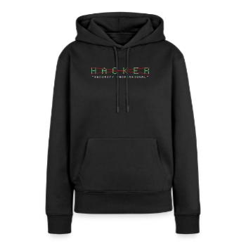 Hacker - Sweat à capuche Premium bio Femme - noir - Devant - Julia (174cm)