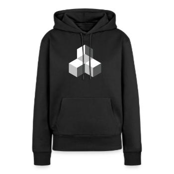 Optische Täuschung - Frauen Premium Bio Hoodie - Schwarz - Vorne - Julia (174cm)