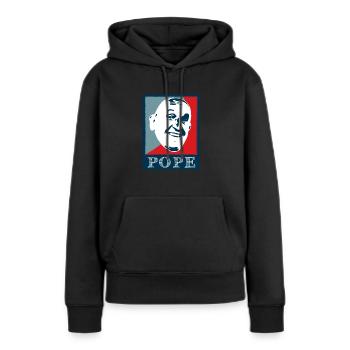 Papst Geschenk Christentum Katholisch - Frauen Premium Bio Hoodie - Schwarz - Vorne - Julia (174cm)