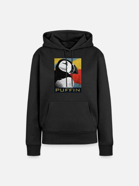 Puffin Island Papagei Taucher Vogel Nord Geschenk - Frauen Premium Bio Hoodie - Schwarz