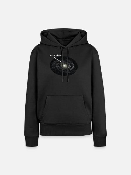You Are Here Galaxie Astronomie Planet Universum - Frauen Premium Bio Hoodie - Schwarz