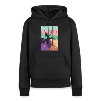 Escalade murale Activités intérieures Rocher intérieur - Sweat à capuche Premium bio Femme - noir - Devant - Julia (174cm)
