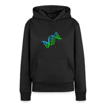 DNA DNA Strand Logo Coloré Vert Bleu - Sweat à capuche Premium bio Femme - noir - Devant - Julia (174cm)
