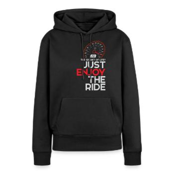 Pneu de voiture essence chariot homme piston cylindre - Sweat à capuche Premium bio Femme - noir - Devant - Julia (174cm)