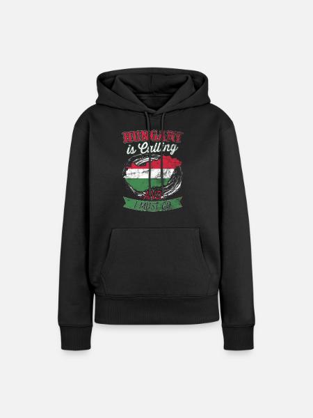 Ungarn - Frauen Premium Bio Hoodie - Schwarz