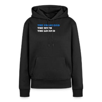 LE GRANDDAD LE MYTHE LA LÉGENDE - Sweat à capuche Premium bio Femme - noir - Devant - Julia (174cm)