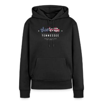 Nashville Country Musik USA Tennessee Geschenk - Frauen Premium Bio Hoodie - Schwarz - Vorne - Julia (174cm)