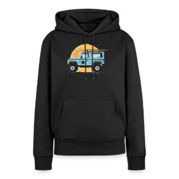 Surf Jeep Vacances - Sweat à capuche Premium bio Femme - noir - Devant - Julia (174cm)