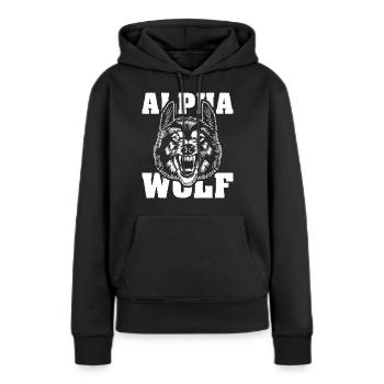 Wolf Alphawolf Wolfpack père du chef - Sweat à capuche Premium bio Femme - noir - Devant - Julia (174cm)