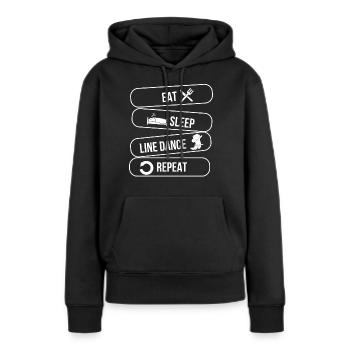 Linedance - Linedancer - Country - Nourriture Sommeil - Sweat à capuche Premium bio Femme - noir - Devant - Julia (174cm)