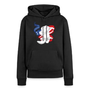 Linedance - Linedancer - Bottes Cowboy Pays - Sweat à capuche Premium bio Femme - noir - Devant - Julia (174cm)