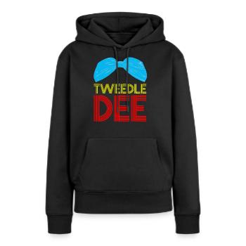 Tweedle Dee et Tweedle Dum Chemises partenaires - Sweat à capuche Premium bio Femme - noir - Devant - Julia (174cm)