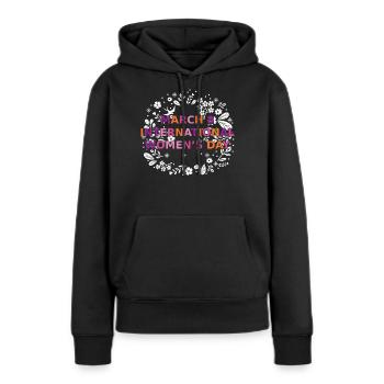 Journée de la femme colorée - Sweat à capuche Premium bio Femme - noir - Devant - Julia (174cm)