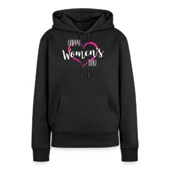 Frauentag Herz - Frauen Premium Bio Hoodie - Schwarz - Vorne - Julia (174cm)