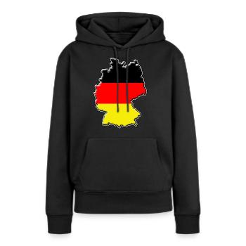 Deutschland Flagge Landkarte - Frauen Premium Bio Hoodie - Schwarz - Vorne - Julia (174cm)