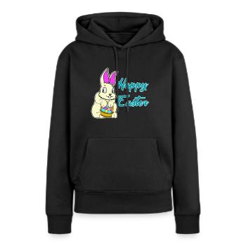 Joyeuses Pâques - Joyeuses Pâques - Sweat à capuche Premium bio Femme - noir - Devant - Julia (174cm)