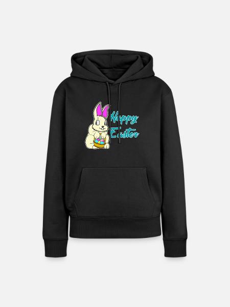 Happy Easter - Frohe Ostern - Frauen Premium Bio Hoodie - Schwarz