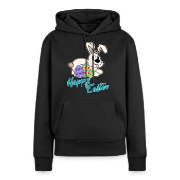Joyeuses Pâques - Joyeuses Pâques - Sweat à capuche Premium bio Femme - noir - Devant - Julia (174cm)