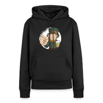 Saint-Patrick, Fête, Bière, Bière, Ivre - Sweat à capuche Premium bio Femme - noir - Devant - Julia (174cm)
