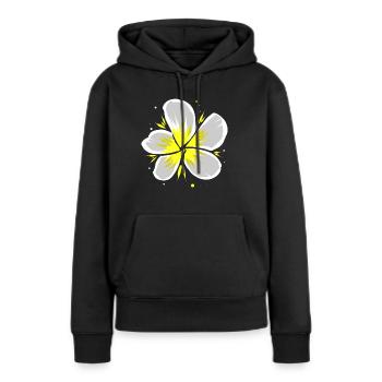 Fleur du temple - Sweat à capuche Premium bio Femme - noir - Devant - Julia (174cm)