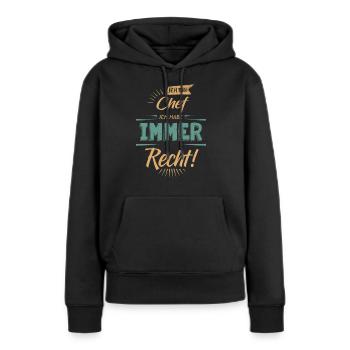 Ich bin der Chef - Frauen Premium Bio Hoodie - Schwarz - Vorne - Julia (174cm)